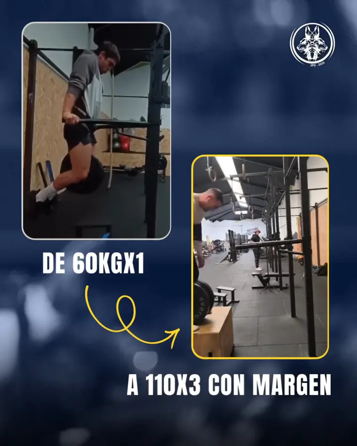 Fondos: de 60kg x1 a 110kg x3 con margen