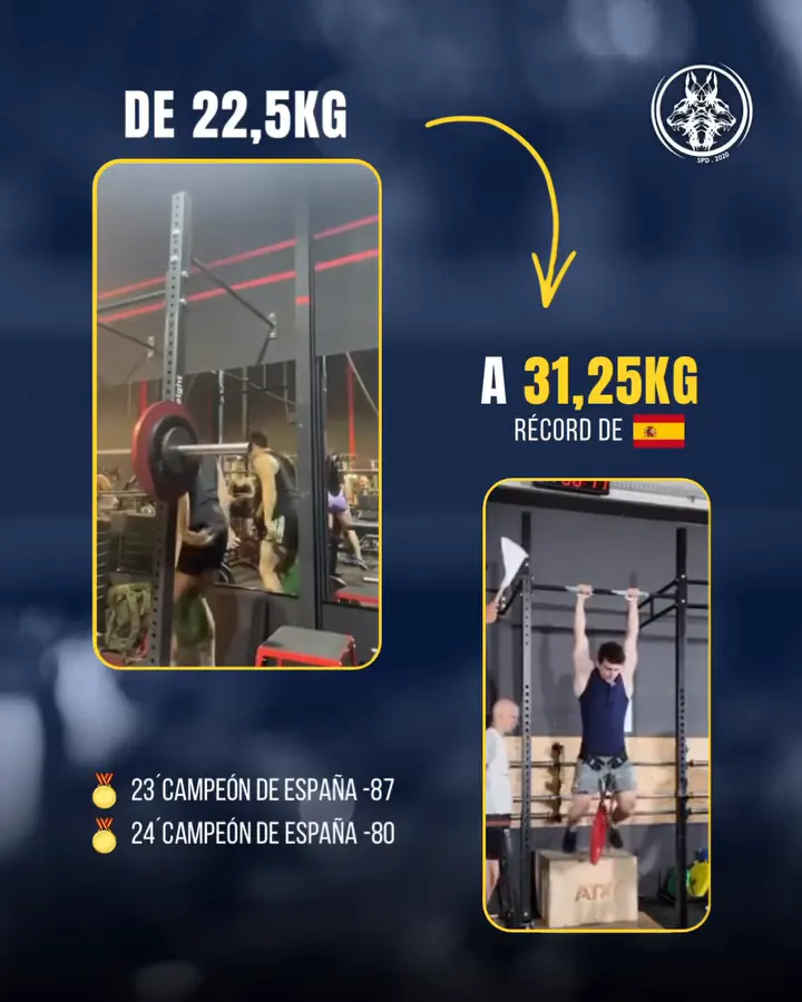 De 22,5kg a 31,25kg y récord de España · campeón de España 2023 y 2024