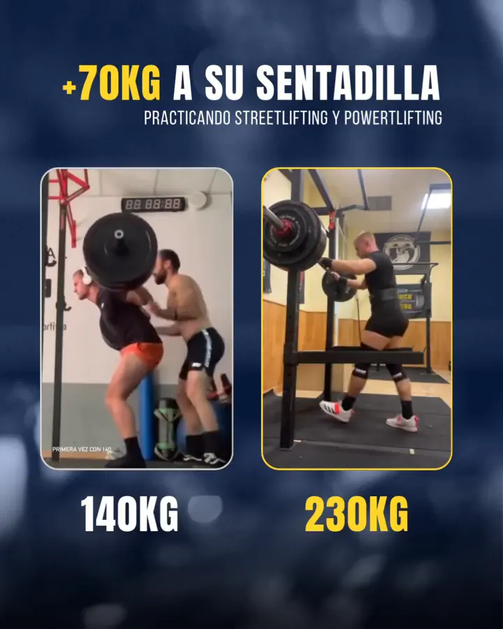 +70kg de sentadilla: de 140kg a 230kg